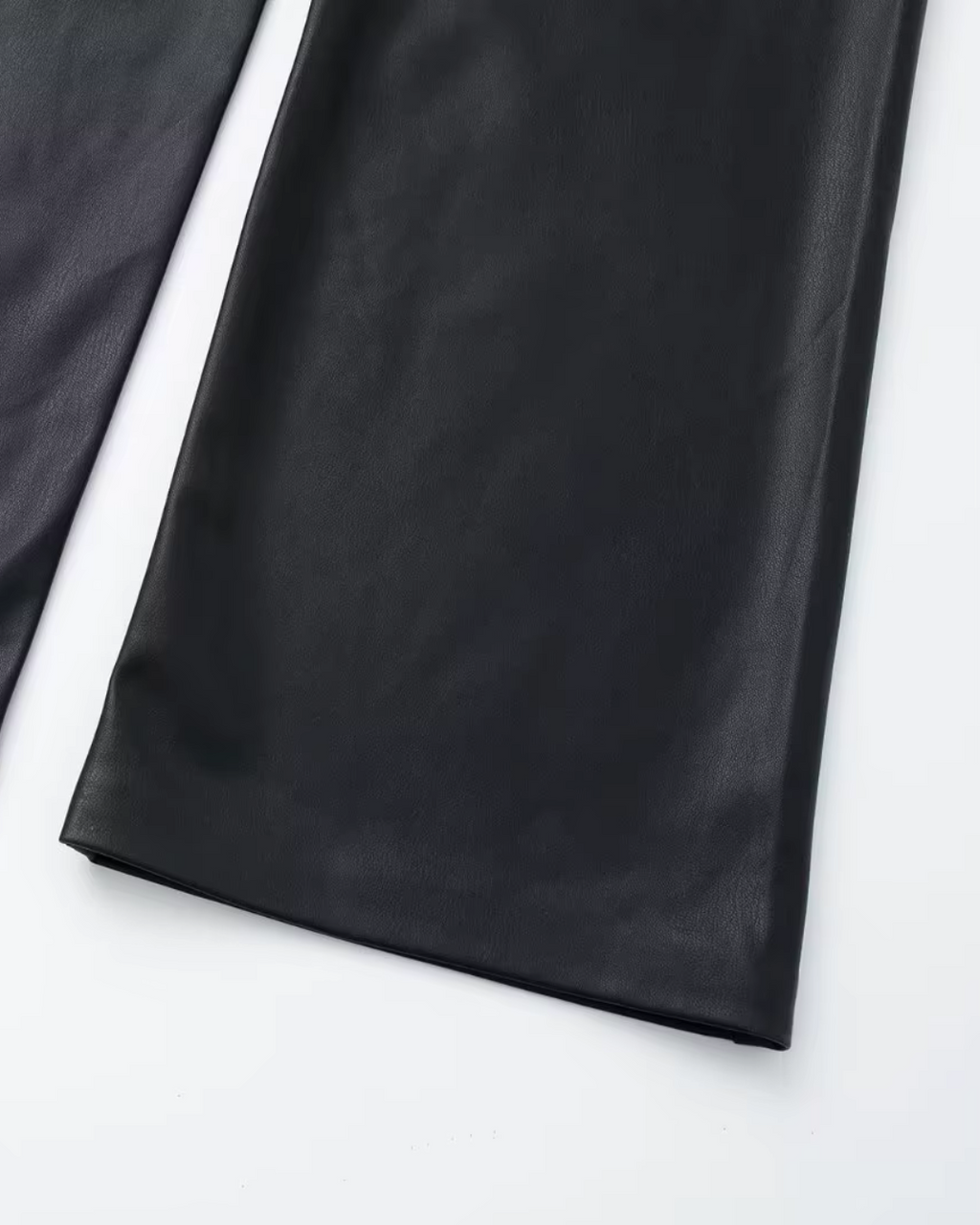 Zwarte Wide Leg Broek van Imitatieleer