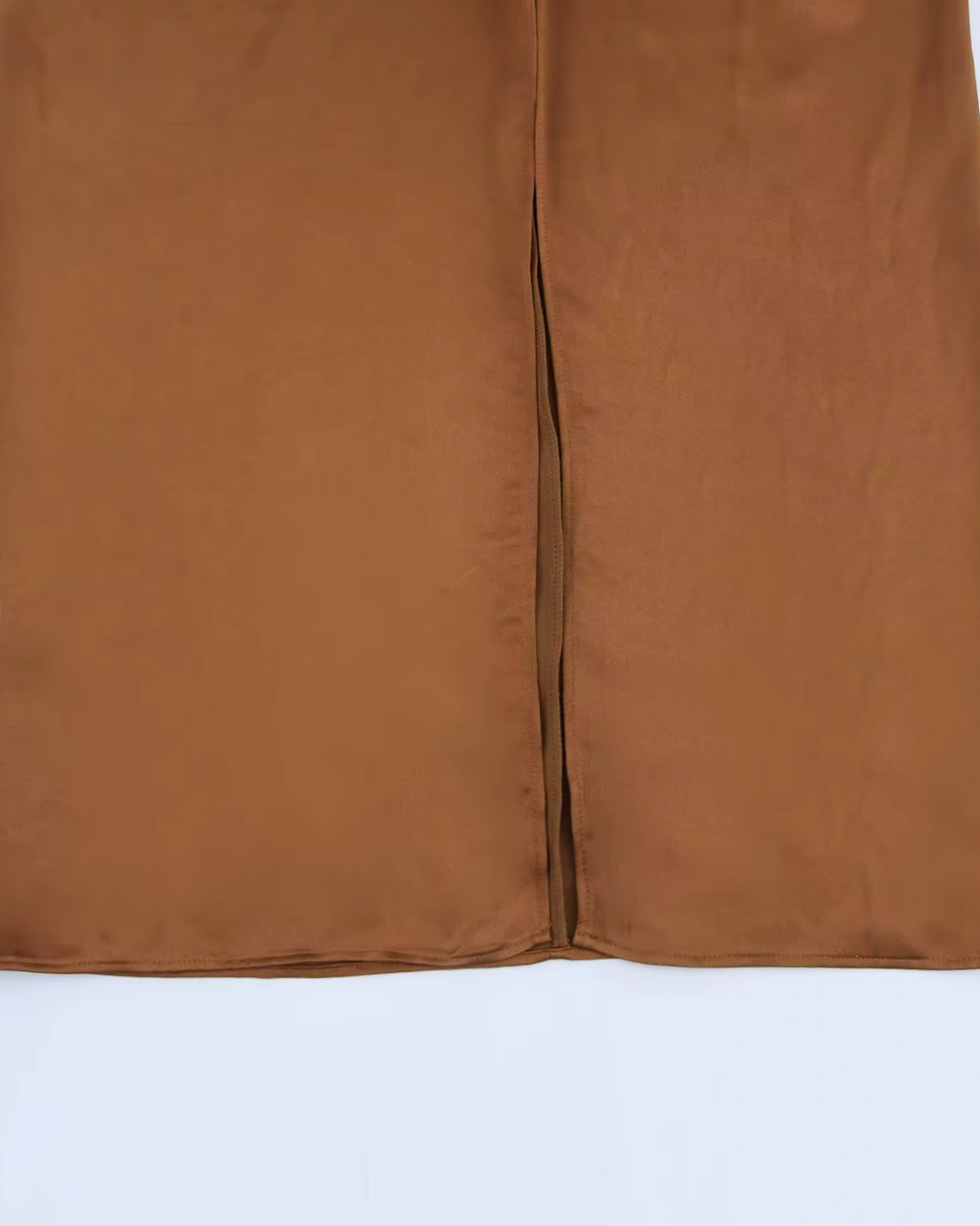 Bruine Satijnen Halter Maxi Jurk