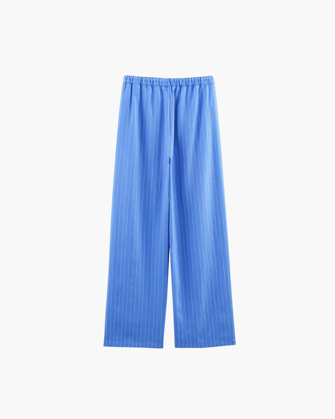 Lichtblauwe Gestreepte Dames Set met Blouse en Broek