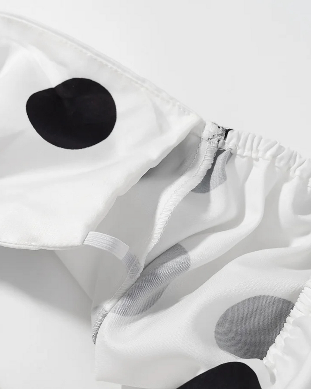 Witte Dames Set met Zwarte Stippen