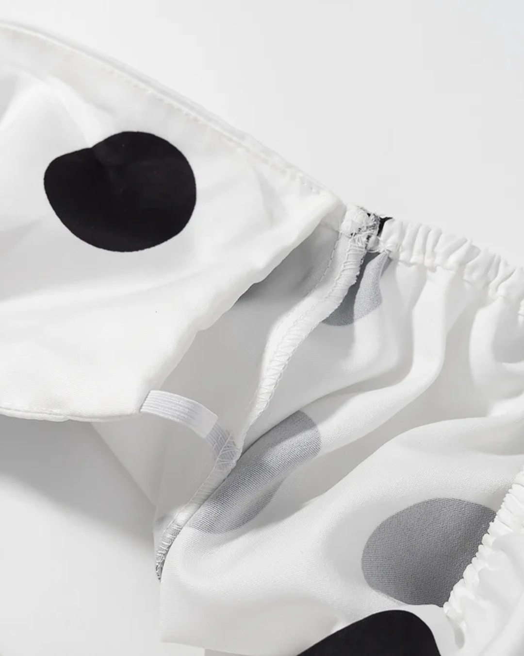 Witte Dames Set met Zwarte Stippen