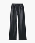 Zwarte Wide Leg Broek van Imitatieleer