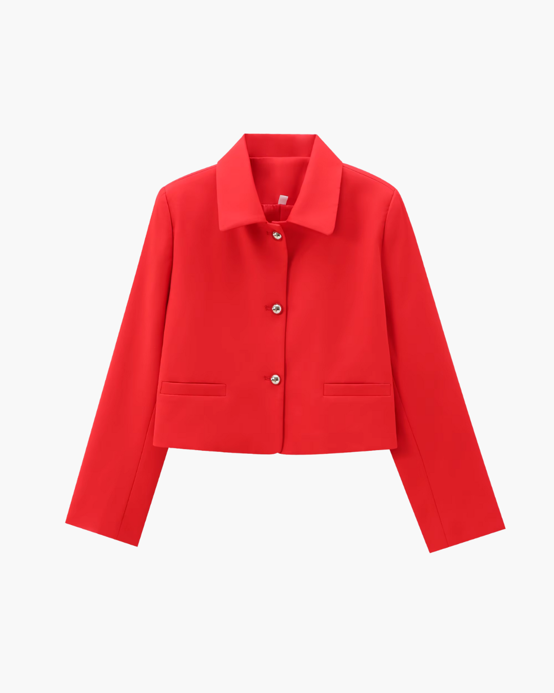 Rode Cropped Damesblazer met Knopen