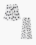 Witte Dames Set met Zwarte Stippen