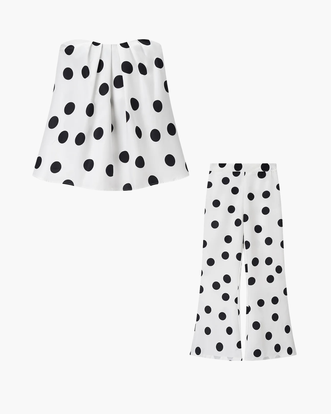Witte Dames Set met Zwarte Stippen