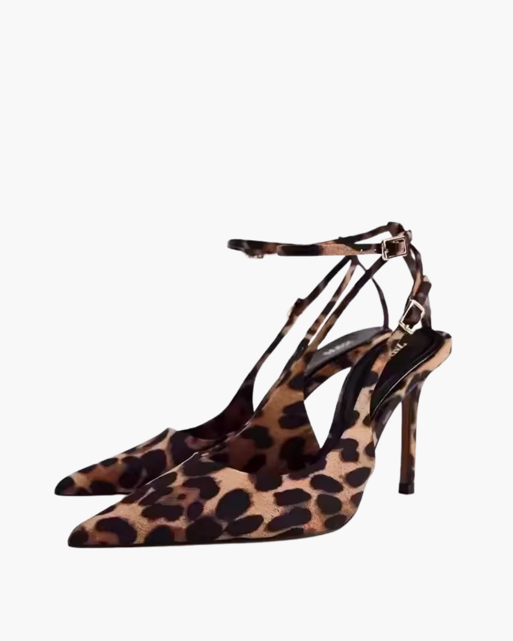 Leopard Pumps met Hoge Hak – Slingback Hakken met Enkelbandje