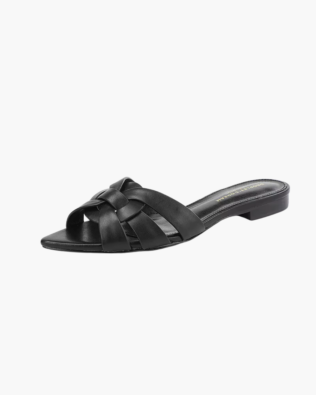 Gevlochten Slippers Dames – Platte Muiltjes met Puntige Neus | Zwart & Wit