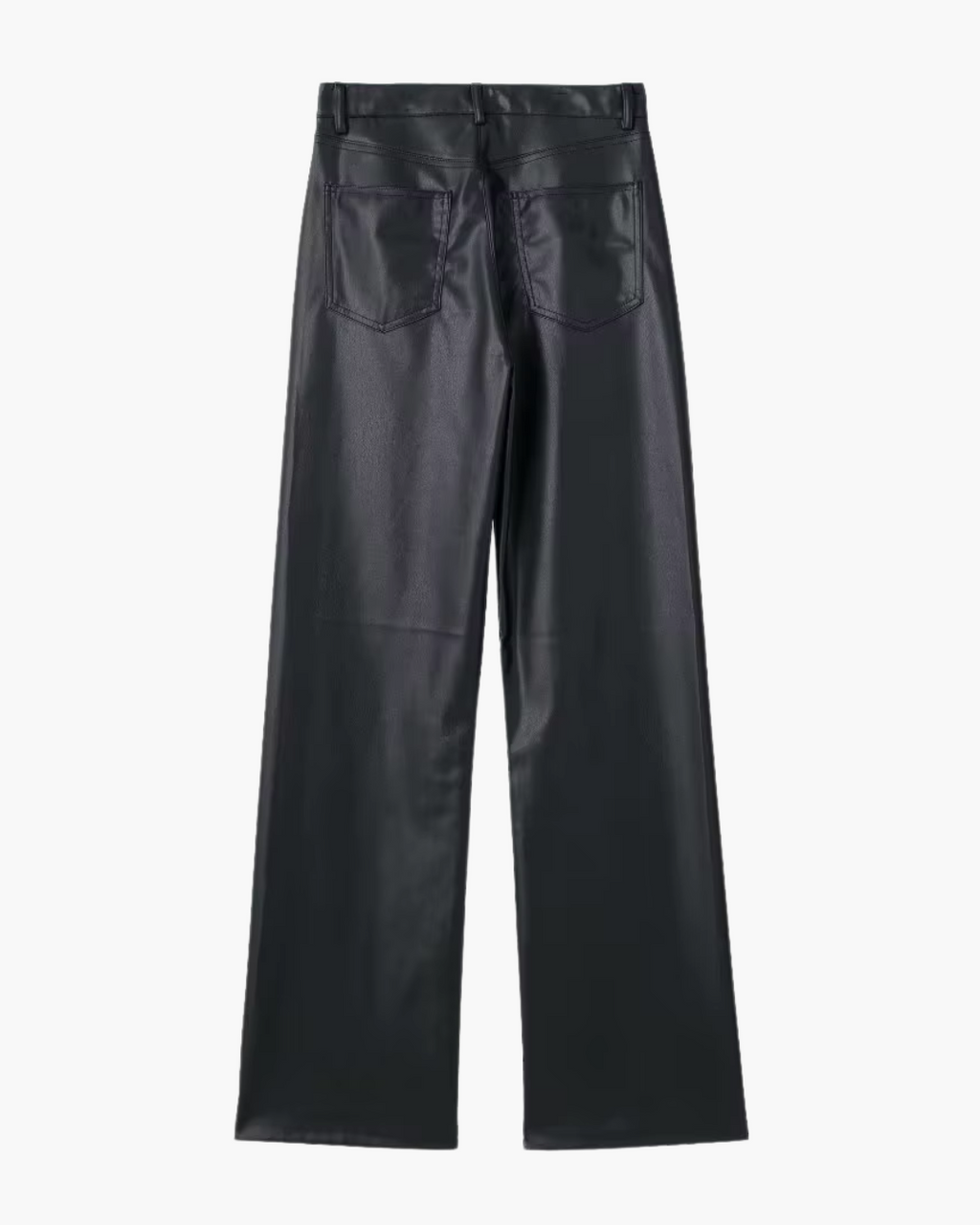 Zwarte Wide Leg Broek van Imitatieleer