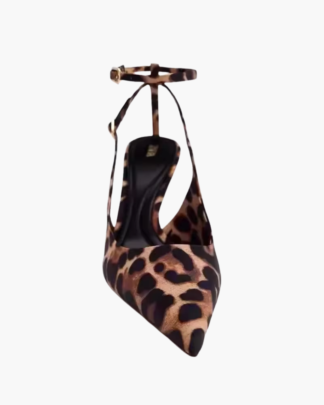 Leopard Pumps met Hoge Hak – Slingback Hakken met Enkelbandje