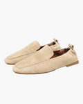 Beige Suède Loafers Dames – Zachte Instappers met Vierkante Neus