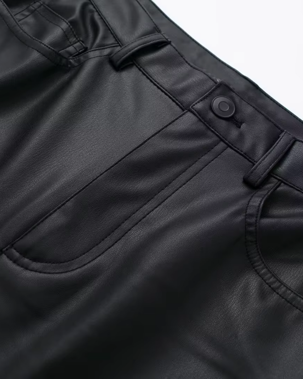 Zwarte Wide Leg Broek van Imitatieleer