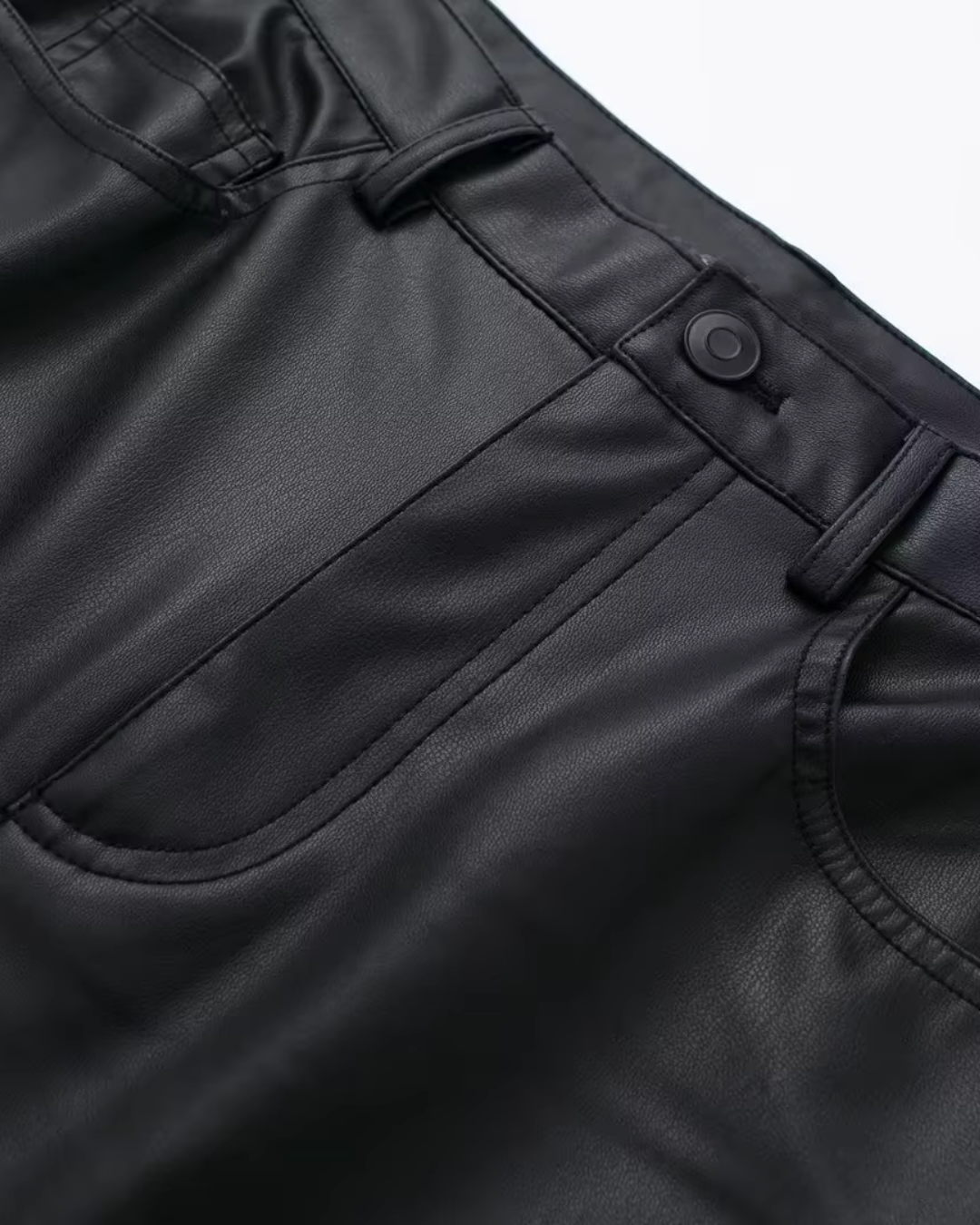 Zwarte Wide Leg Broek van Imitatieleer