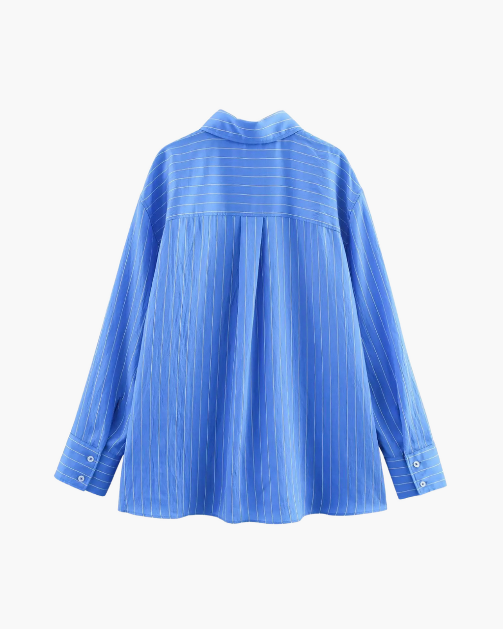 Lichtblauwe Gestreepte Dames Set met Blouse en Broek