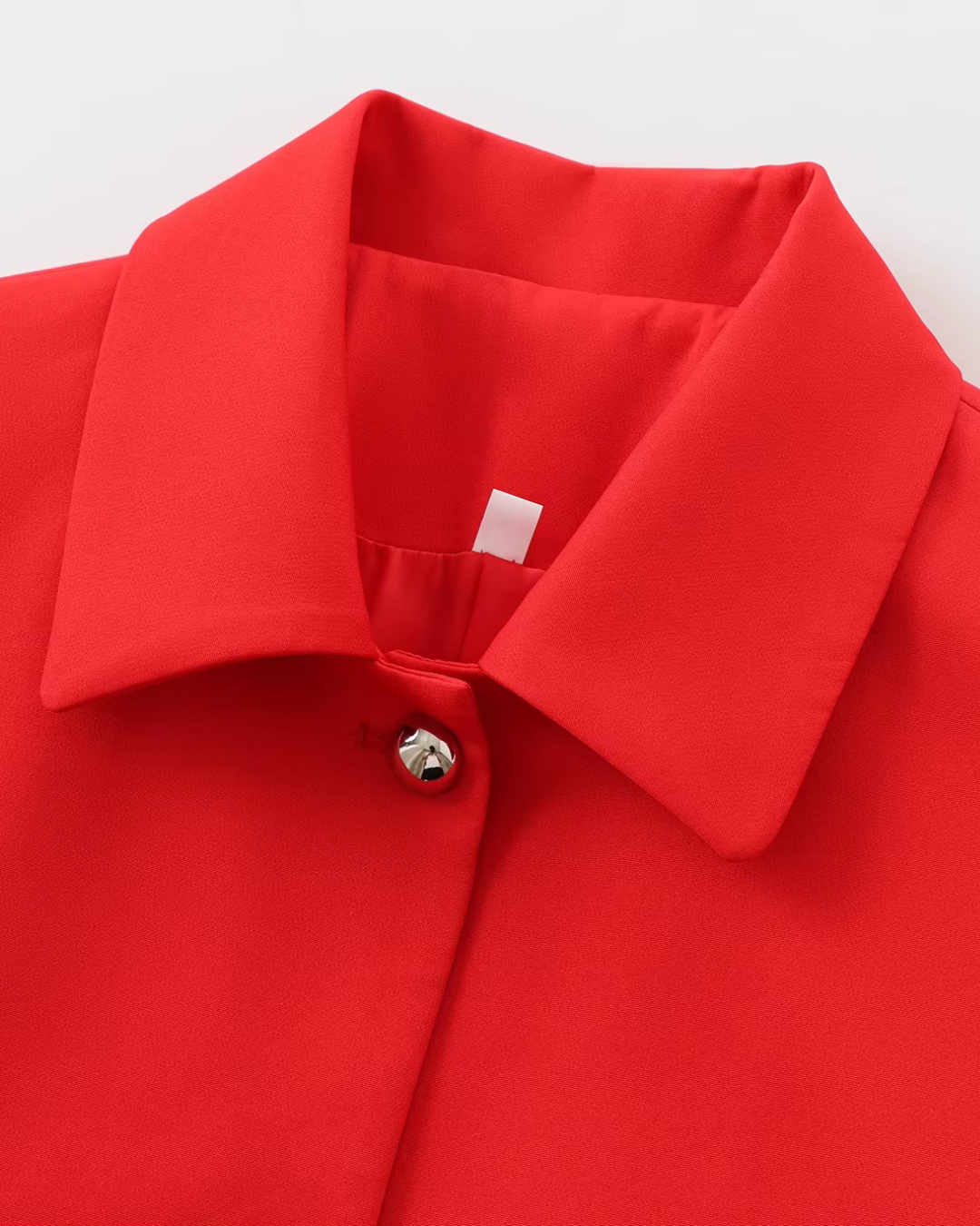 Rode Cropped Damesblazer met Knopen