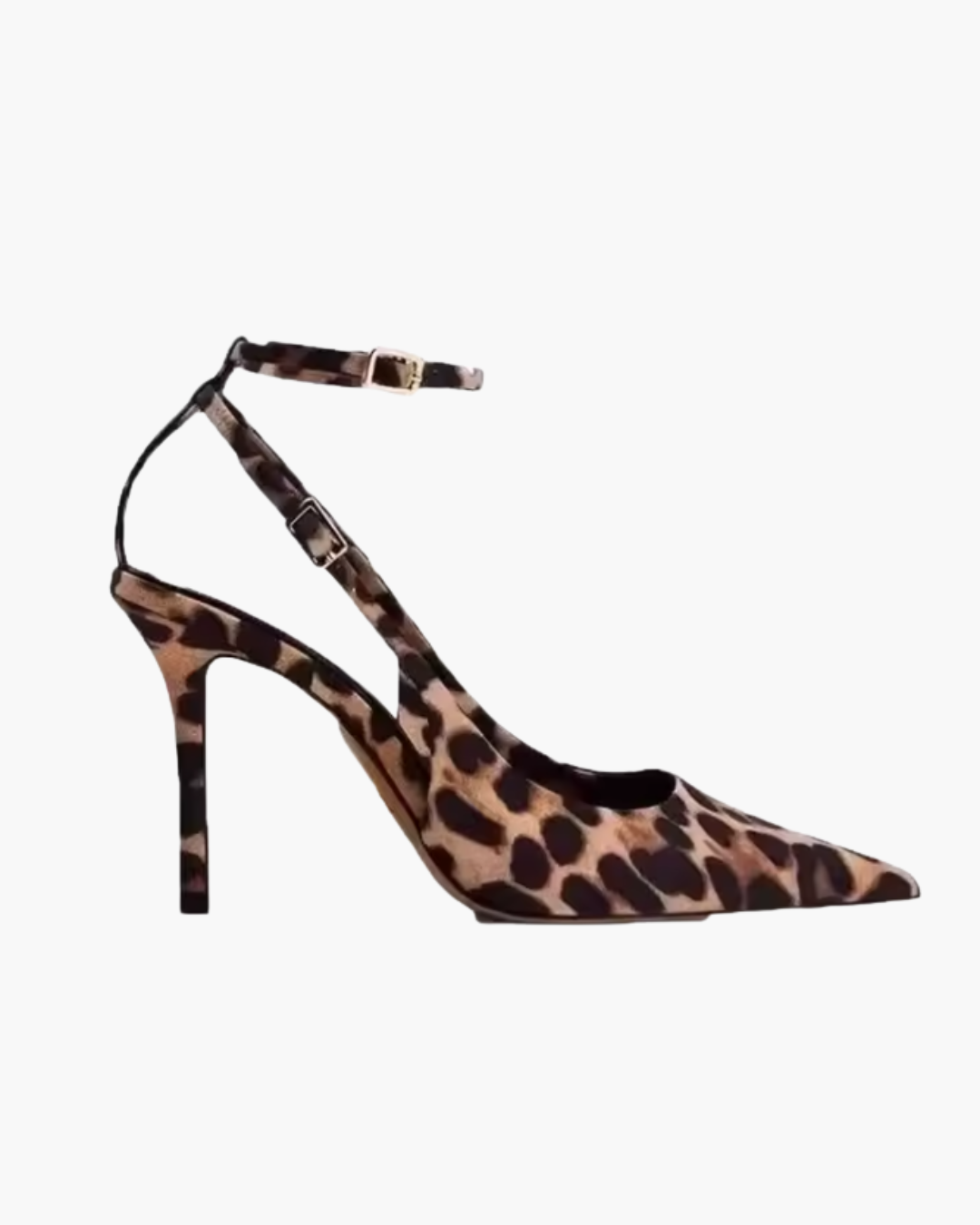 Leopard Pumps met Hoge Hak – Slingback Hakken met Enkelbandje