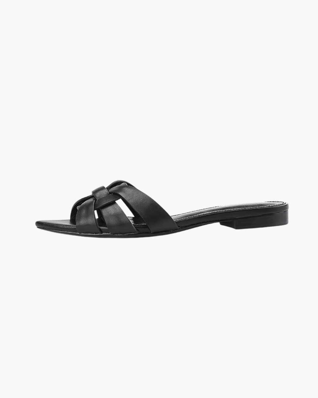 Gevlochten Slippers Dames – Platte Muiltjes met Puntige Neus | Zwart & Wit