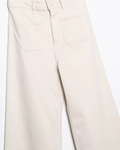 Crème Wide Leg Broek met Hoge Taille