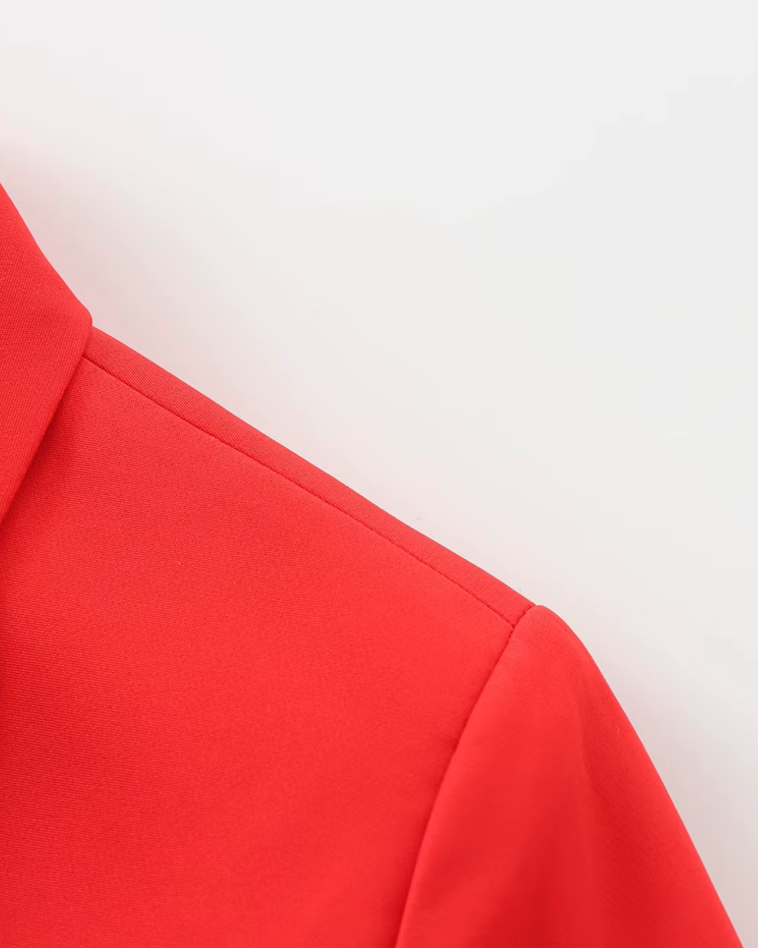 Rode Cropped Damesblazer met Knopen