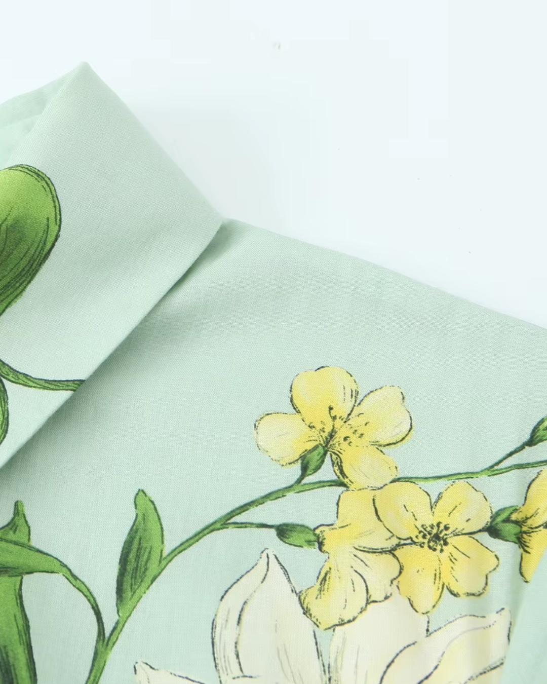 Mintgroene Bloemenjurk met Strikceintuur