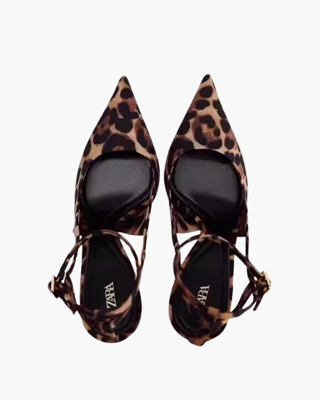 Leopard Pumps met Hoge Hak – Slingback Hakken met Enkelbandje