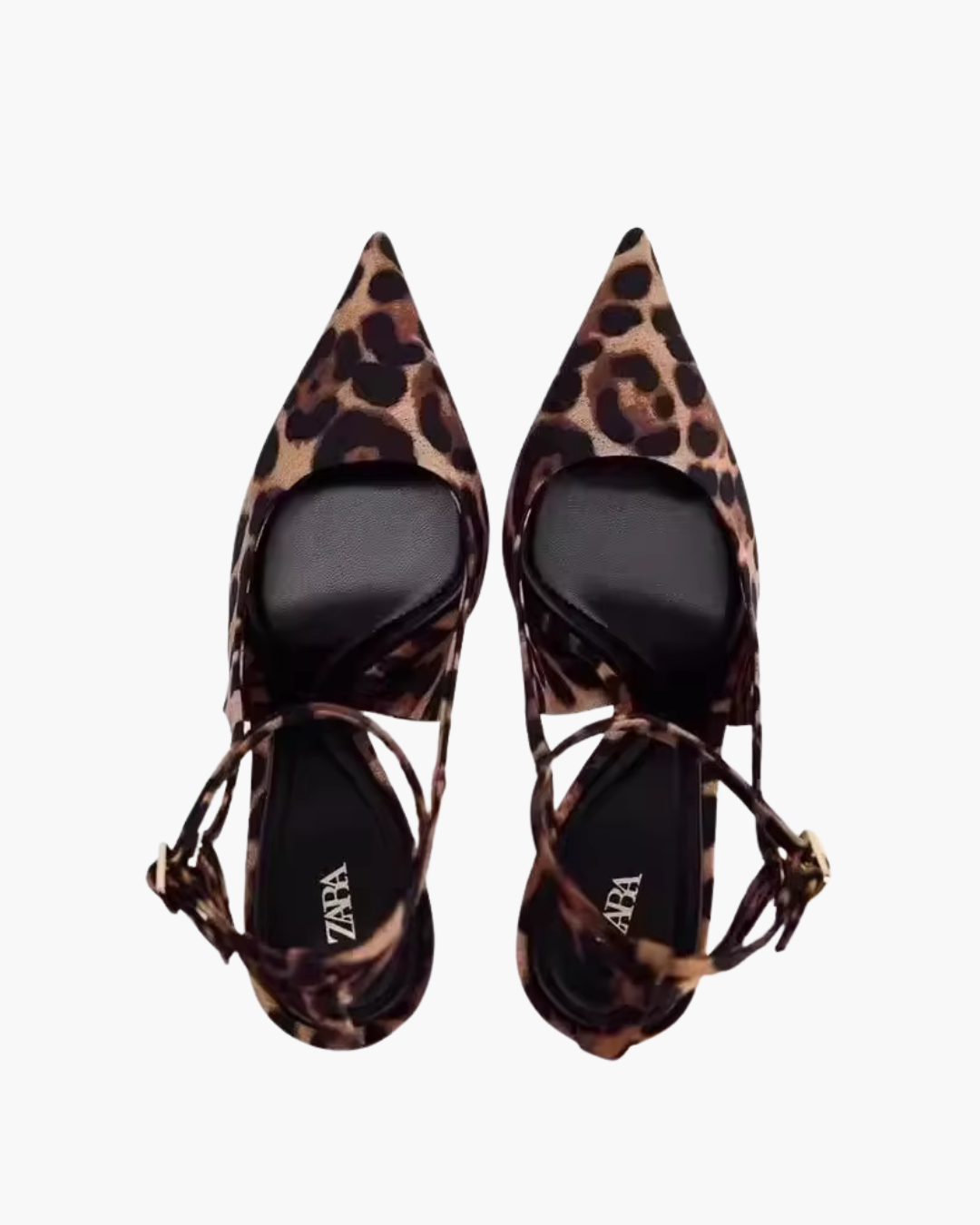 Leopard Pumps met Hoge Hak – Slingback Hakken met Enkelbandje
