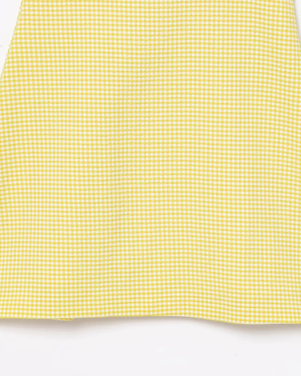 Gele Geruite Mini Jurk met Strikbandjes