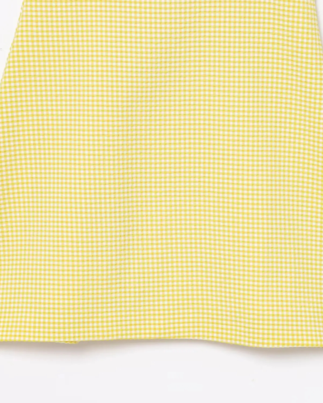 Gele Geruite Mini Jurk met Strikbandjes