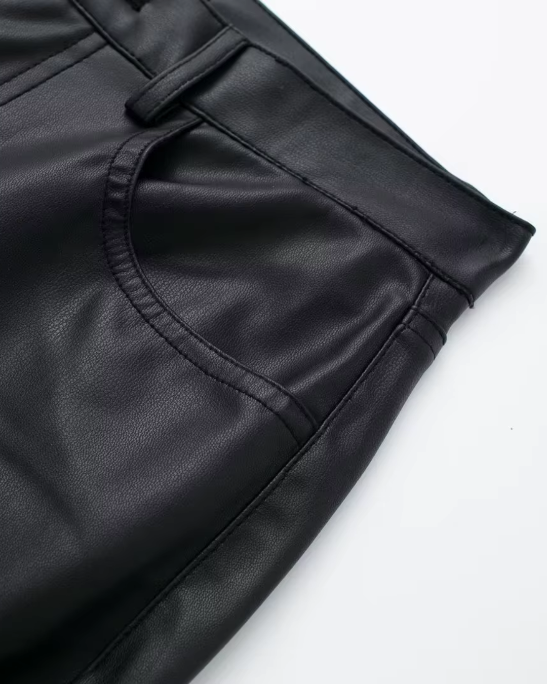 Zwarte Wide Leg Broek van Imitatieleer