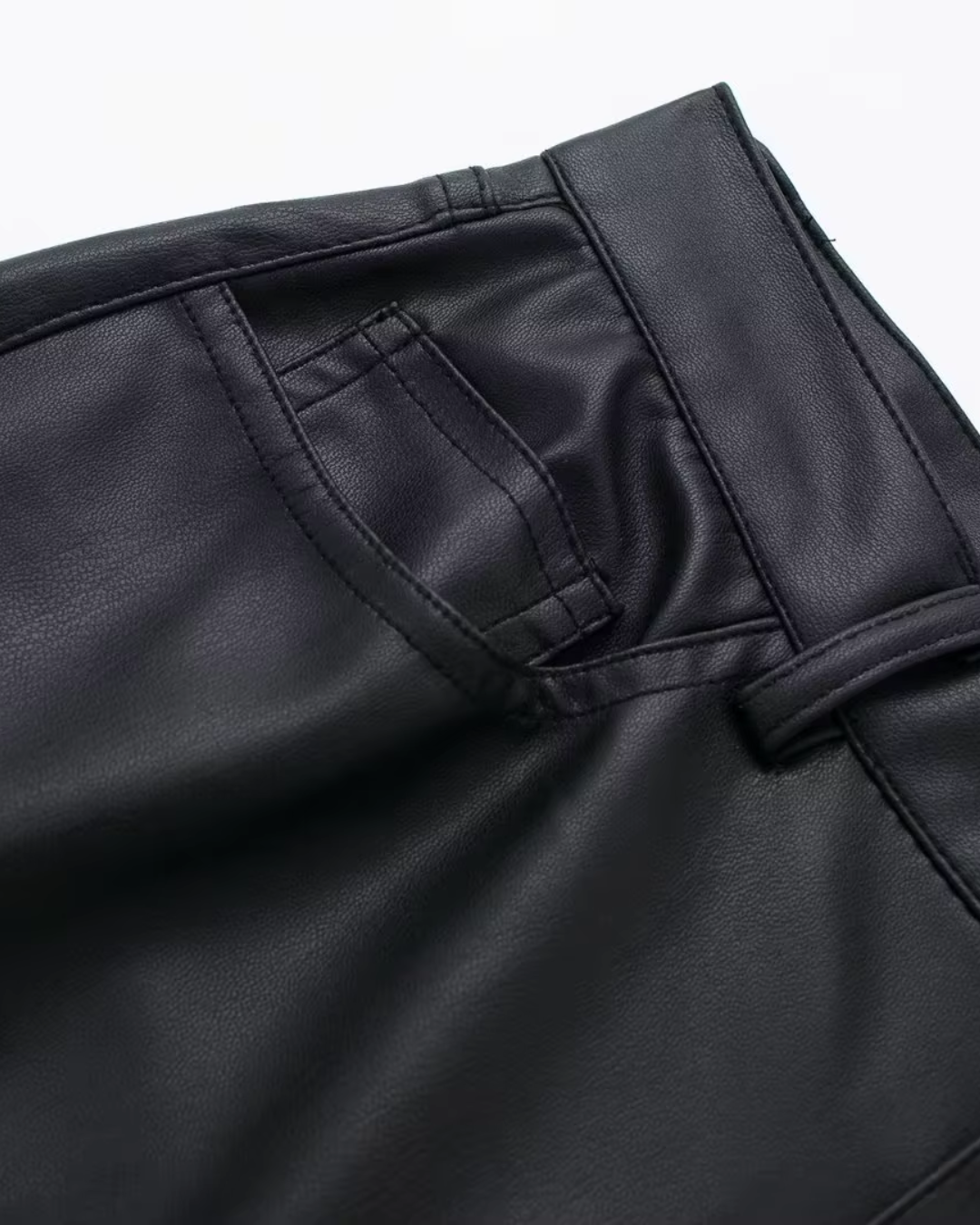 Zwarte Wide Leg Broek van Imitatieleer