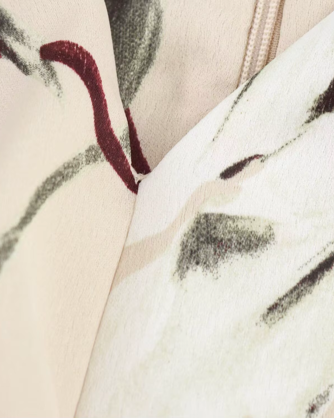 Beige Midi Jurk met Bloemenprint