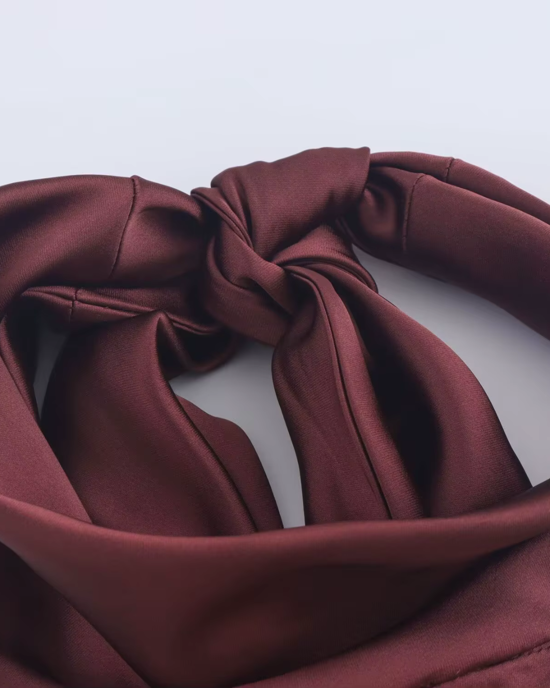 Bordeauxrode Halter Maxi Jurk van Satijn