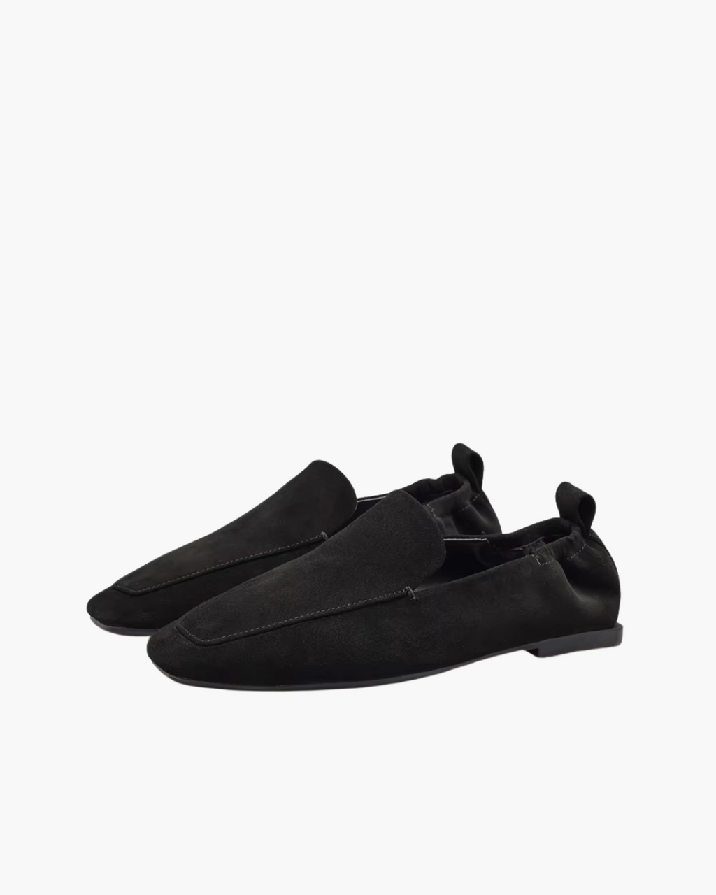 Zwarte Suède Loafers Dames – Zachte Instappers met Vierkante Neus (kopie)
