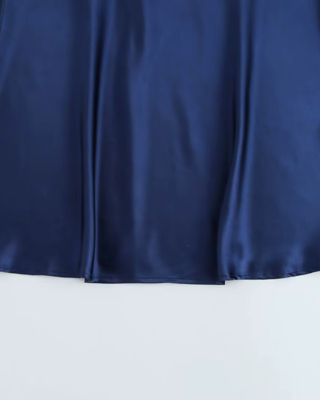 Donkerblauwe Halter Maxi Jurk van Satijn