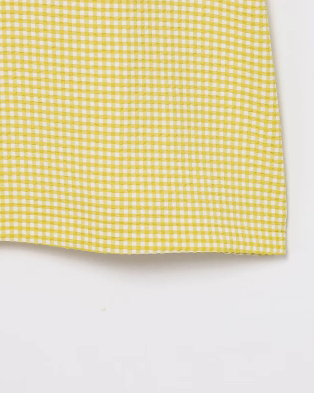 Gele Geruite Mini Jurk met Strikbandjes