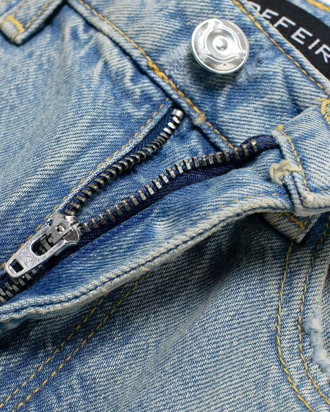 Lichtblauwe Wide Leg Jeans met Destroyed Details