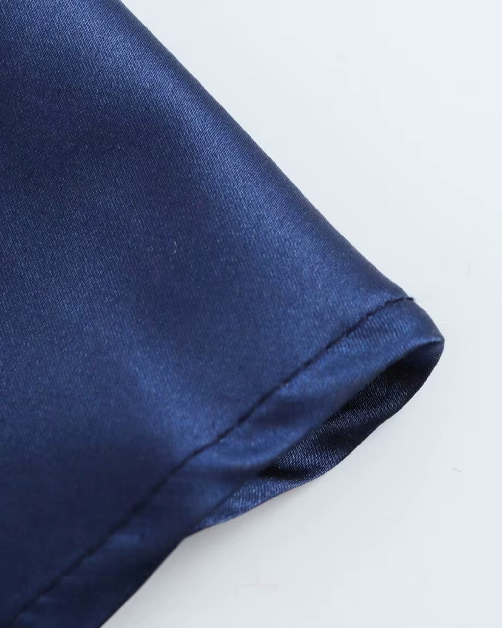 Donkerblauwe Halter Maxi Jurk van Satijn
