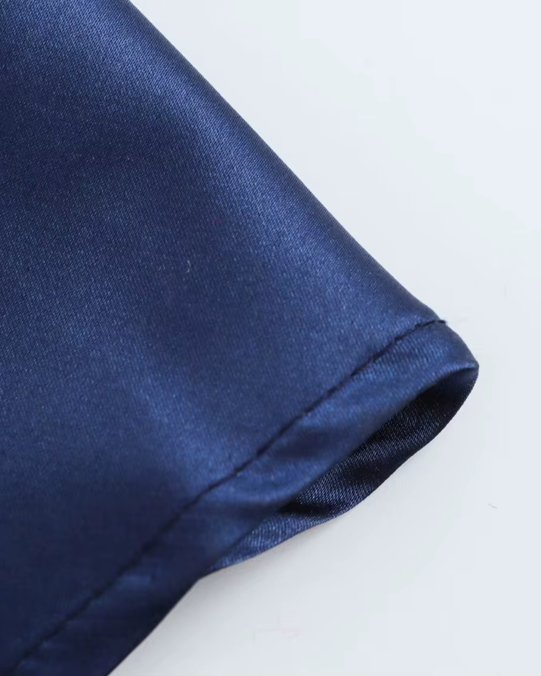 Donkerblauwe Halter Maxi Jurk van Satijn