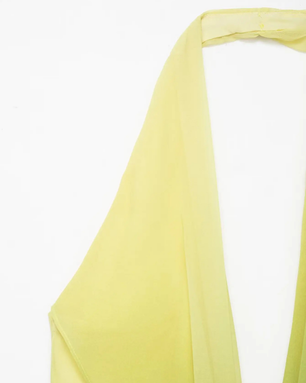 Gele Halter Maxi Jurk met Gedrapeerd Detail