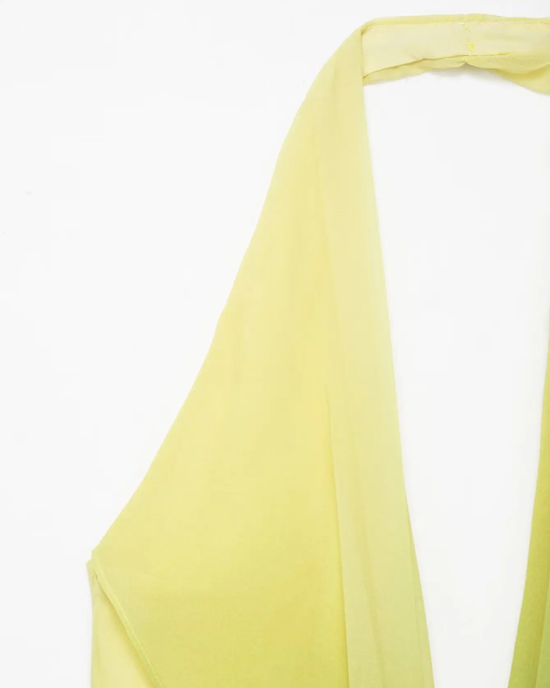 Gele Halter Maxi Jurk met Gedrapeerd Detail