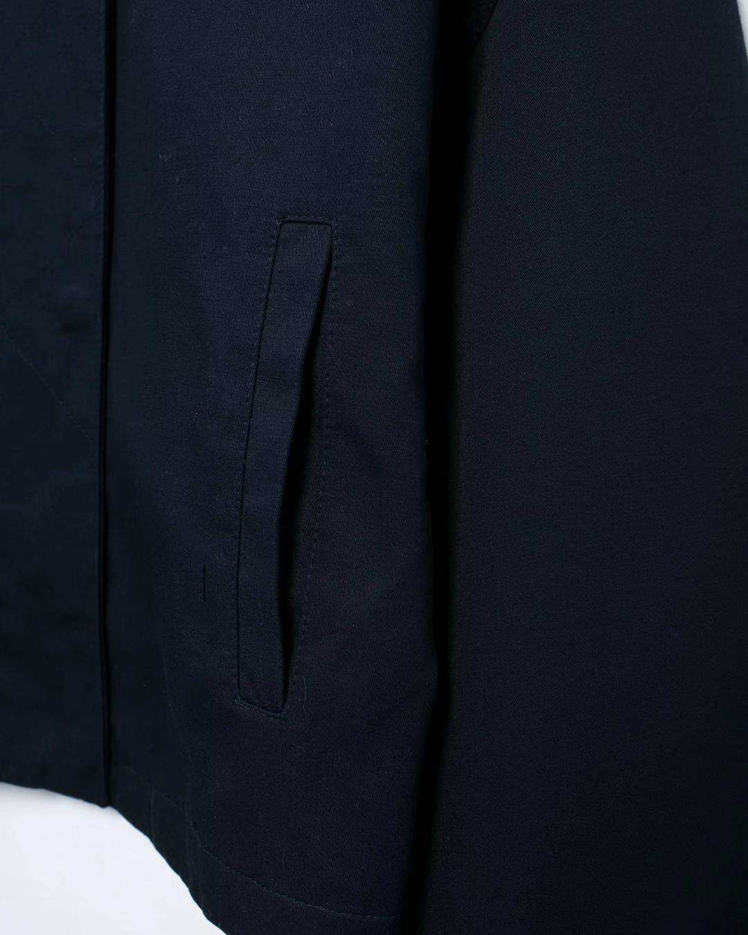 Donkerblauwe Cropped Damesjas met Kraag