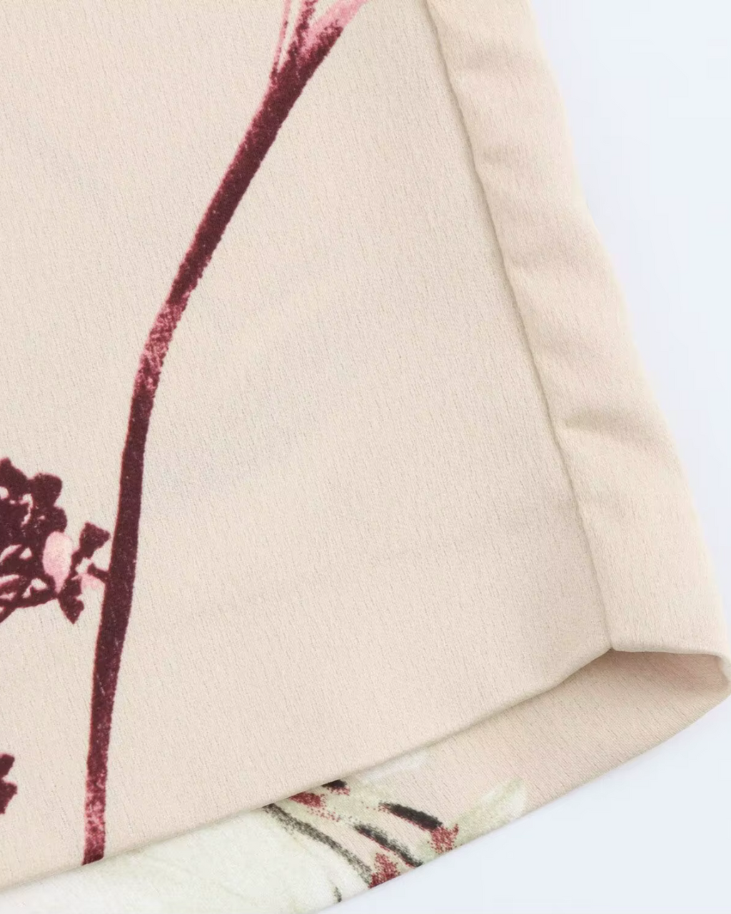 Beige Midi Jurk met Bloemenprint