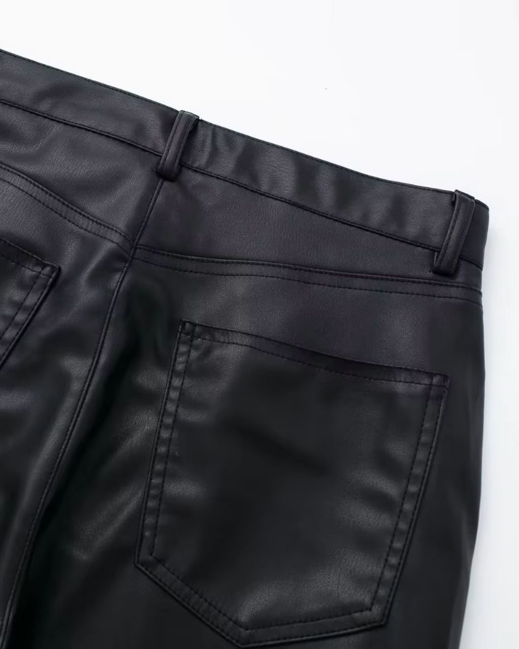 Zwarte Wide Leg Broek van Imitatieleer