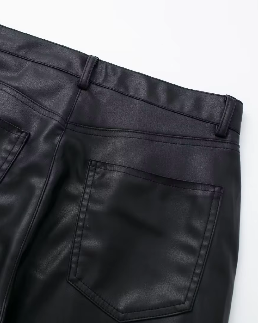 Zwarte Wide Leg Broek van Imitatieleer