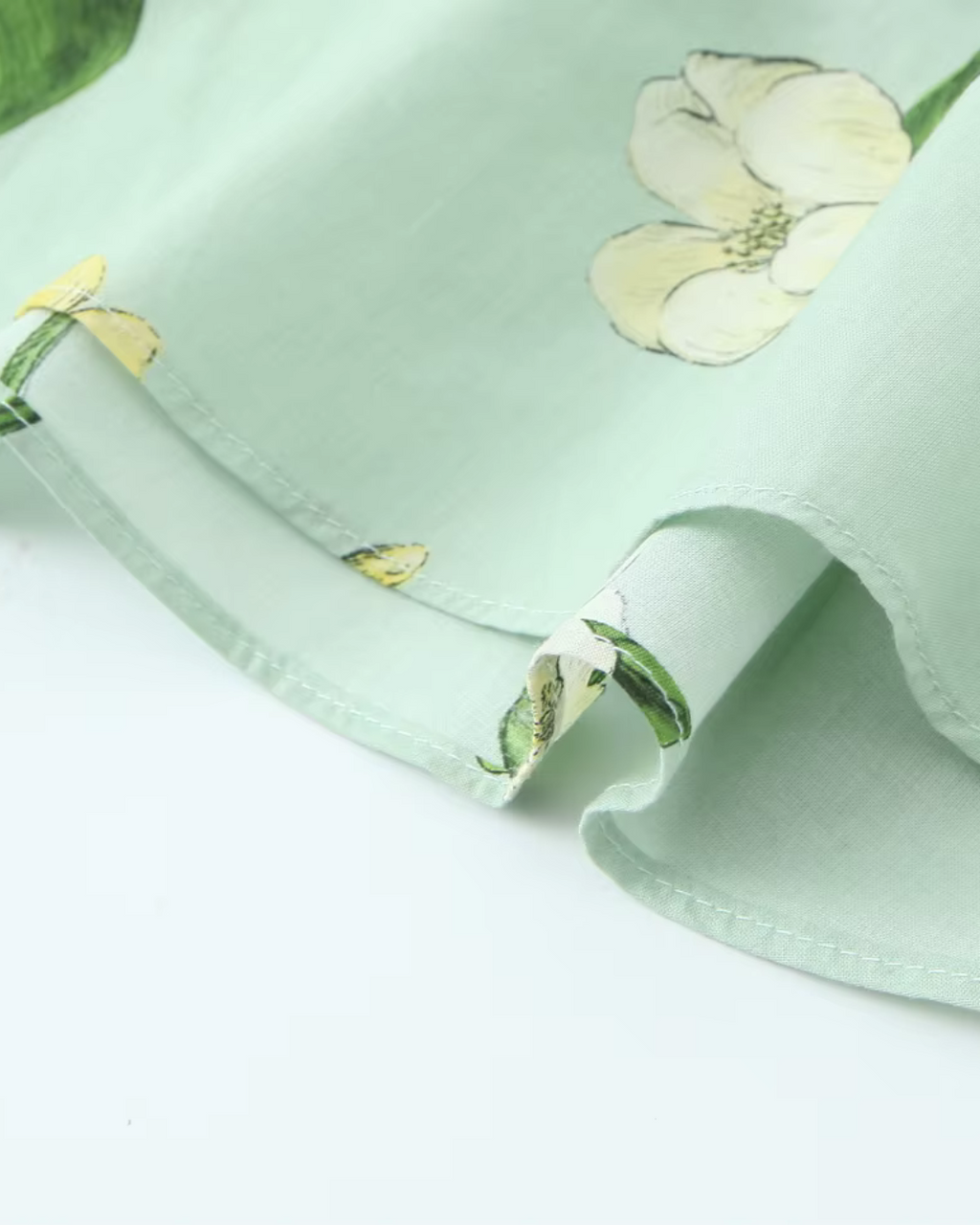 Mintgroene Bloemenjurk met Strikceintuur