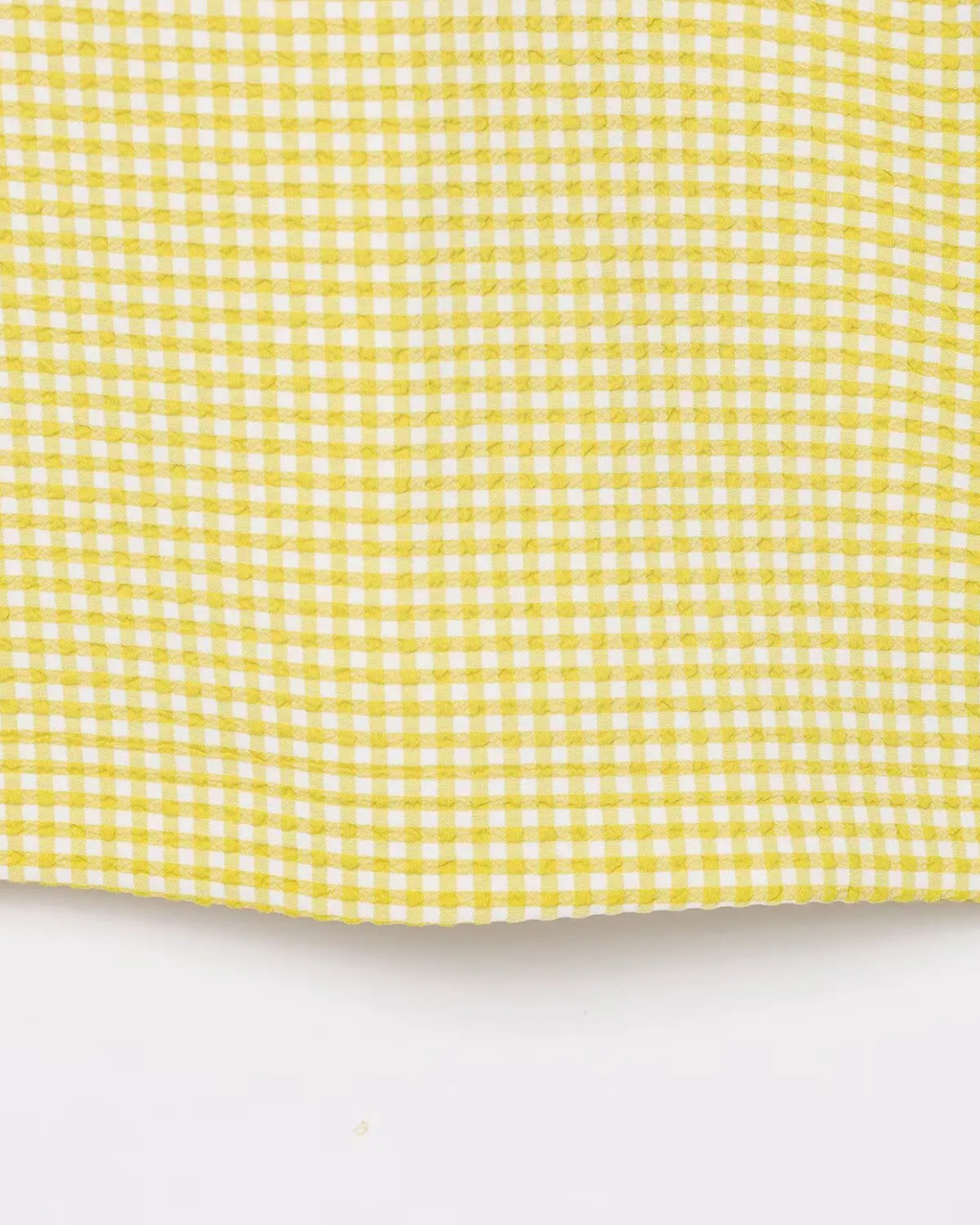 Gele Geruite Mini Jurk met Strikbandjes
