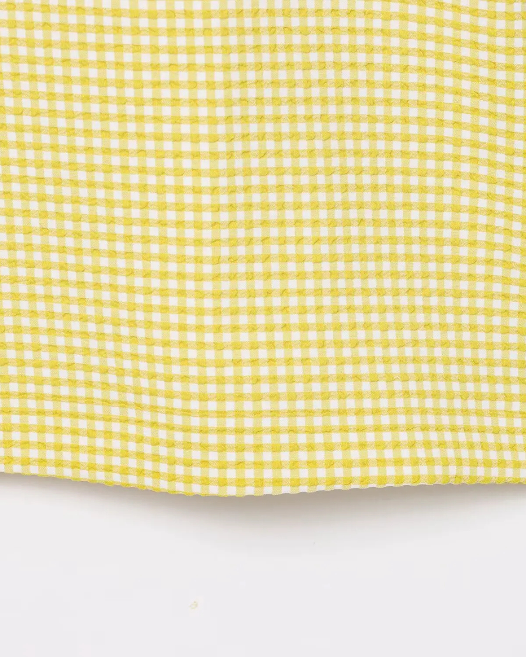 Gele Geruite Mini Jurk met Strikbandjes