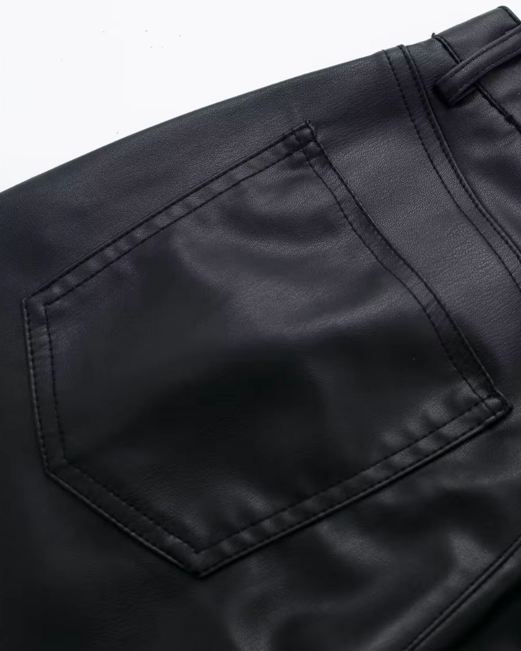Zwarte Wide Leg Broek van Imitatieleer