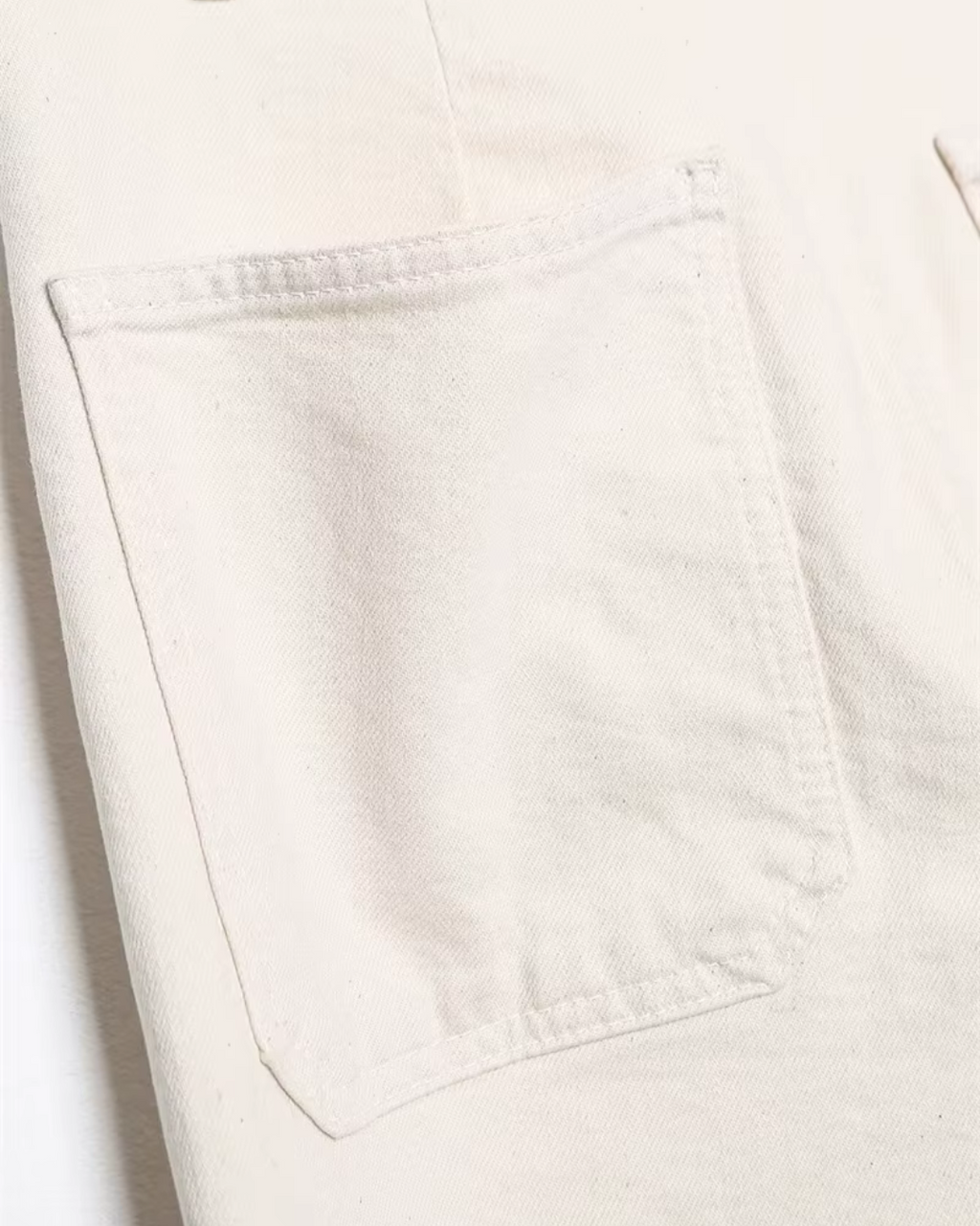 Crème Wide Leg Broek met Hoge Taille