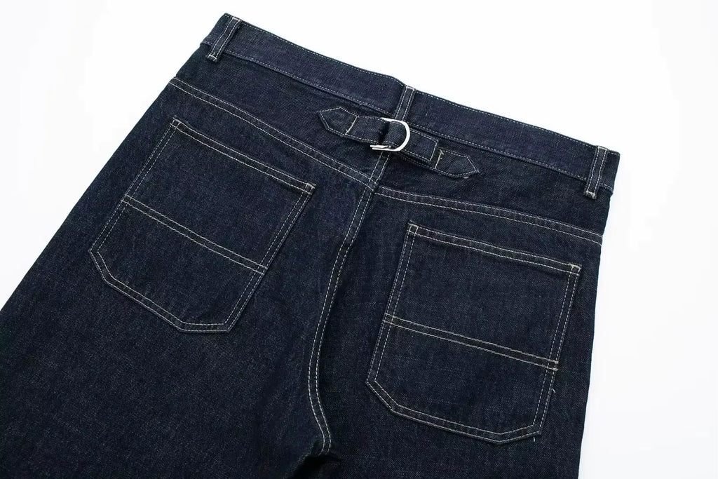 Tweedelige Denim Set – Cropped Jack & Wijde Spijkerbroek Donkerblauw