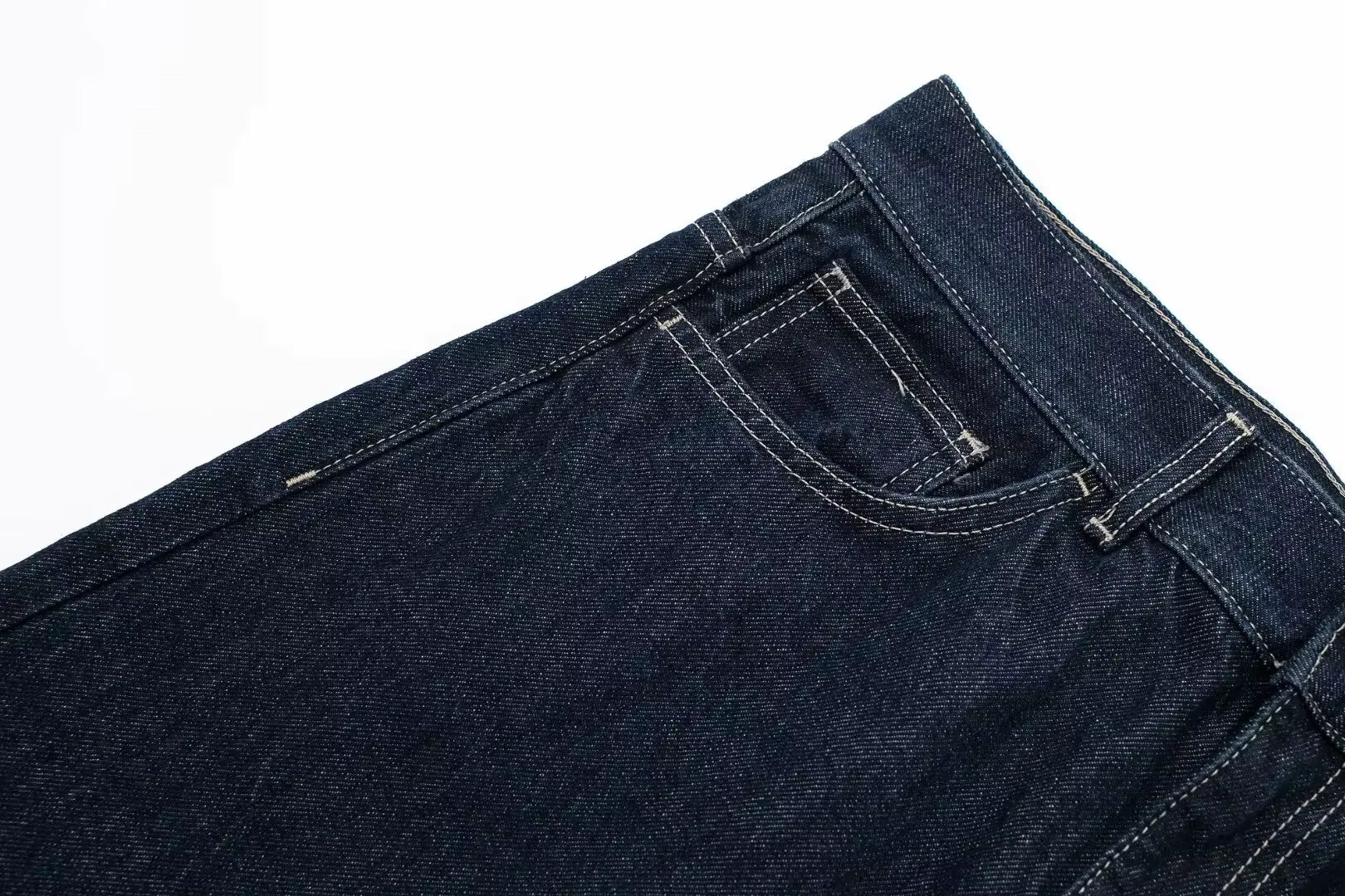 Tweedelige Denim Set – Cropped Jack & Wijde Spijkerbroek Donkerblauw